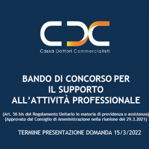 Bando per il supporto allattivit professionale CDC